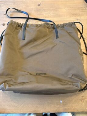 Unbranded Men's Brown Nylon Tote Bag with Black Straps